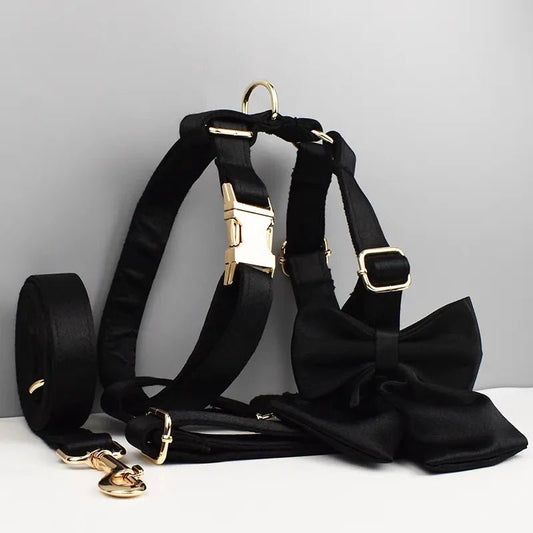 Black Pet Harness Bundle for Cats and Dogs - Kawaii Pet Central - Collars and Leads