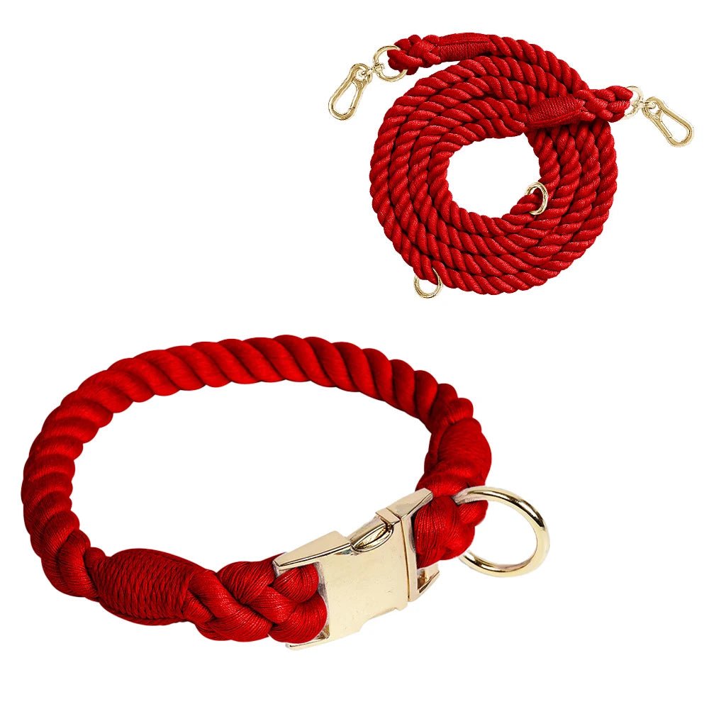 Braided Dog Collar and Leash Set - Kawaii Pet Central